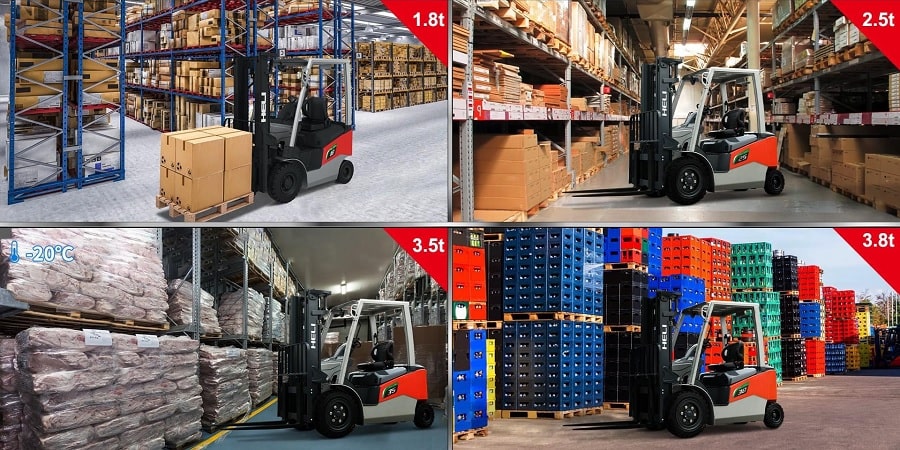 Xe nâng điện Lithium sử dụng tất cả điều kiện môi trường khác nhau