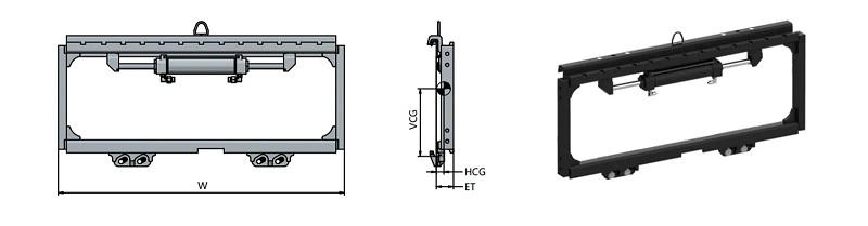Bản vẽ bộ dịch giá Sideshifters xe nâng F series thương hiệu Wontone