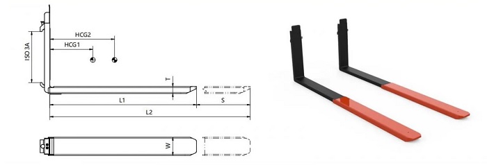 Bản vẽ bộ càng nâng Telescopic Forks