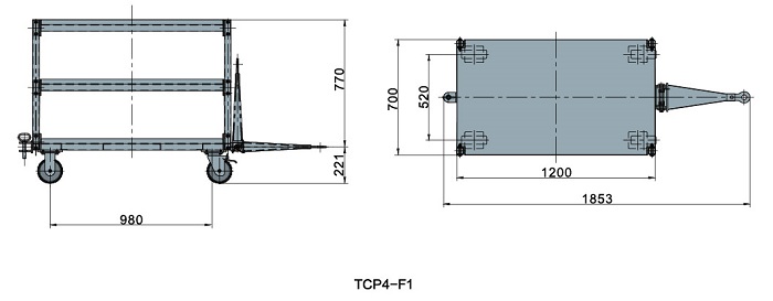 Bản vẽ rơ moóc chở hàng 0.5-1 tấn Model: TCP4-F1