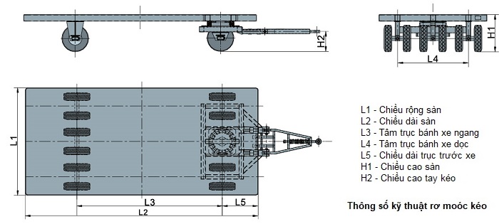 Bản vẽ rơ moóc chở hàng 13-17 tấn Model: TCP150