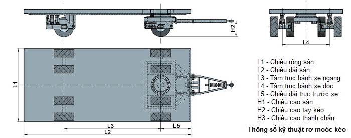 Bản vẽ rơ moóc chở hàng 9-12 tấn Model: TCP100