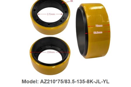 Bánh lái PU Polyurethane xe nâng điện Heli AZ-210x75-135-8K-JL-YL